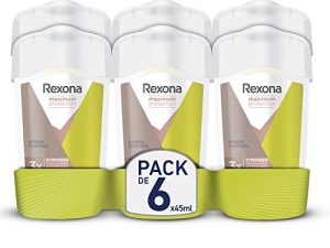 Rexona Maximum Protection Desodorante en Crema Antitranspirante para Mujer Soft Solid Stress Control  45ml – Pack de 6