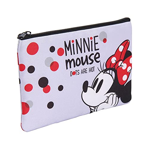 CERDÁ LIFE'S LITTLE MOMENTS - Neceser Maquillaje Mujer Pequeño de Minnie Mouse - Licencia Oficial Disney, Gris Claro
