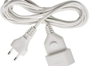 Brennenstuhl Cable alargador de corriente de enchufe Euro (enchufe europeo, para interiores, cable plano de), Blanco, 5 m