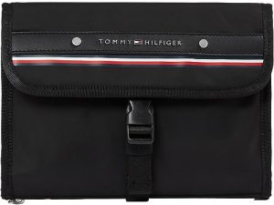 Tommy Hilfiger Hombre Neceser Repreve piel sintética, Multicolor (Black), Talla Única
