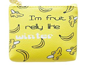 Dosige Monedero Simple Femenino Mini Bolso de la Moneda de la Historieta pequeño Monedero Femenino Cuero Corto de la PU del Bolsillo de Moneda（Amarillo）