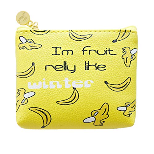 Dosige Monedero Simple Femenino Mini Bolso de la Moneda de la Historieta pequeño Monedero Femenino Cuero Corto de la PU del Bolsillo de Moneda(Amarillo)