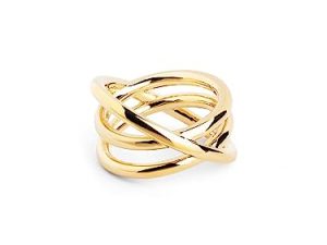 SINGULARU – Anillo Trinity – Anillo Macizo – Anillo de Latón con Acabado Baño de Oro de 18 Kt. – Joyas para Mujer – Hecho en España – Varios Acabados y Tallas – Talla 18
