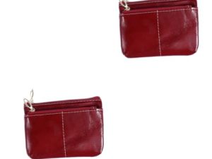 CALLARON 2 Piezas Cartera Cuero Mujer monederos de Cuero Monedero Mujer Bolso de Mujer Bolso de Moda Bolsos de Moda Billetera de Cuero Bolsa con Cierre Antiguo Billetera Suelta Perder