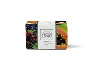 1916 – Mora y Papaya 200 gr, Jabón Natural, Piel Limpia y Perfumada, Jabón en Pastilla, Método Tradicional, Jabón de Manos y Facial, Flor y Fruta Mediterránea, Fragancia Deliciosa