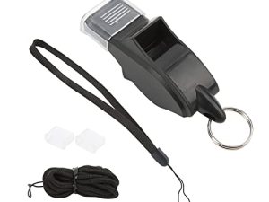 Silbato, Silbato Deportivo Negro Libre de Tóxicos con Sonido Nítido Grande Grueso Profesional para Supervivencia para árbitro para la Escuela