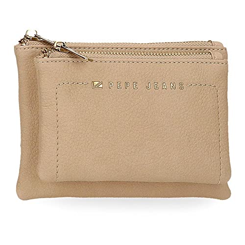 Pepe Jeans Diane Monedero Neceser Beige 17x9x2 cms Piel sintética
