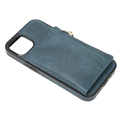 Estuche para Teléfono, Cuero con Protección de Cuerpo Completo con Cremallera Y Billetera para 13(azul marino)