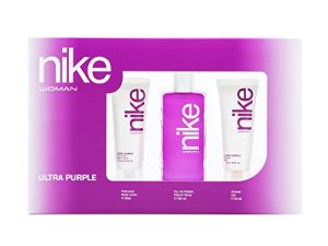 NIKE Ultra Purple, Estuche De Regalo Para Mujer, Eau De Toilette 100 Ml, Gel De Baño 100 Ml Y Body Lotion 75 Ml, color Púrpura, 3 Unidad