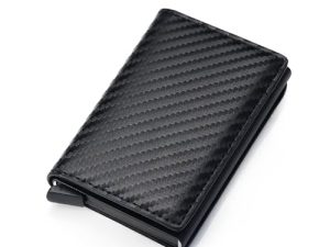 Genérico Cartera Tarjetero para Tarjeta de Credito,con Billetera, Unisex,con Proteccion RIFD, Color Negro,Tamaño Pequeño,Clip Pop-Up,Animalista
