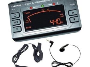 Gewa PS902500 Afinador/Metrónomo Mt-40, para Guitarra, Bajo, Violín, Ukelele