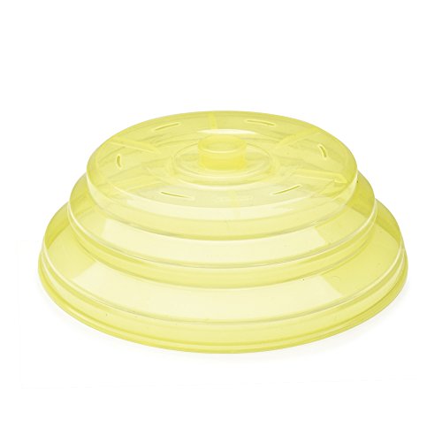 Ibili Tapa para MICROONDAS Plegable, Stainless Steel, Amarillo, 26 x 26 x 3 cm