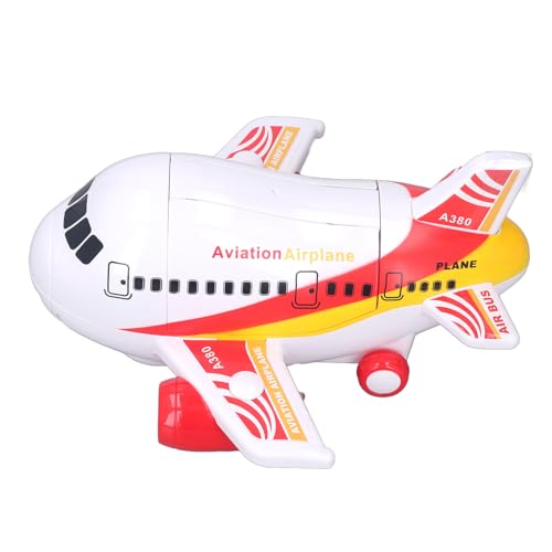 Juguete de Avión Eléctrico, Música Ligera de Rotación de Puerta Elevadora de Juguete de Avión para Juego Diario (Rojo)