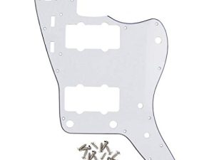 IKN 3ply 10 agujeros Pickguardfor JM guitarra de repuesto, con tornillos, blanco