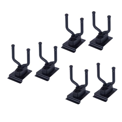 SAFIGLE 6 Piezas gancho de guitarra soporte de pared para ukelele colgador de pared para guitarra percha de metal estante de guitarra de metal Montado en la pared conectar Placa ranurada