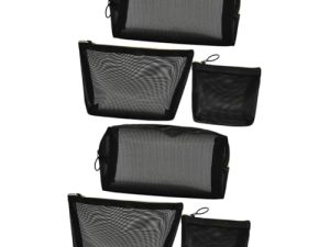 Ipetboom 6 Piezas Bolsa De Cosméticos De Malla Bolsa De Artículos De Tocador Bolsa De Maquillaje De Mujer Bolsa De Aseo Cremallera Malla De Alta Densidad Artículos De Aseo Viajar Exterior