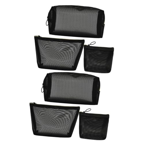 Ipetboom 6 Piezas Bolsa De Cosméticos De Malla Bolsa De Artículos De Tocador Bolsa De Maquillaje De Mujer Bolsa De Aseo Cremallera Malla De Alta Densidad Artículos De Aseo Viajar Exterior