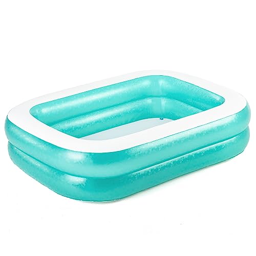 Bestway 54005 Piscina Familiar Hinchable Rectangular, Color Verde, 201 x 150 x 51 cm