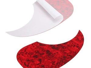 sourcing map Golpeador para Guitarra Acústica Autoadhesivo, Piezas para Guitarra Acústica-Eléctrica para Diestros de 41 Pulgadas, Forma de Gota de Agua, Rojo 2uds