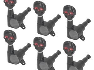6 Clavijas de Afinación de Guitarra con Forma de Calavera, Afinadores de Cabezal de Máquina de Metal, Piezas de Repuesto para Guitarra Acústica Eléctrica, Mejoran la Calidad del
