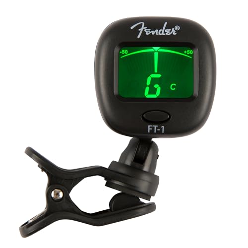Fender afinador de pinza FT-1 Pro negro – para la guitarra eléctrica, acústica, el bajo y el ukelele