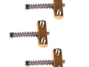 Código de Puente de Cuerdas de Guitarra, Piezas de Repuesto Resistentes Al Desgaste Tornillos de Resorte de Sillín Buena Estabilidad Latón Metal 3PCS Tipo de Ranura para Instrumento Musical