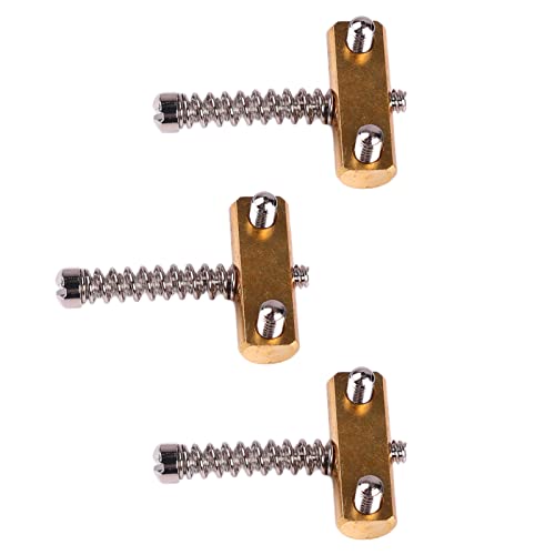 Código de Puente de Cuerdas de Guitarra, Piezas de Repuesto Resistentes Al Desgaste Tornillos de Resorte de Sillín Buena Estabilidad Latón Metal 3PCS Tipo de Ranura para Instrumento Musical