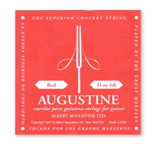 Augustine Cuerdas para Guitarra Clásica, Rojo, Re4, Tensión Medio