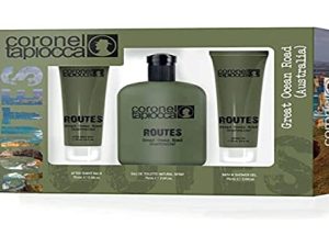 CORONEL TAPIOCCA – Australia Perfume 75 ml + After Shave 75 ml + Gel de Baño 75 ml, Estuche de Regalo Hombre, Pack 2, Perfumado, Eau de Toilette Masculina, Fresca y Sofisticada, de Larga Duración