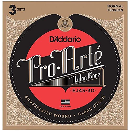 D'Addario EJ45-3D Clásico 6pieza(s) Nylon Guitarra cuerda para instrumento musical - Cuerdas para instrumentos musicales (Guitarra, Nylon, Clásico, 6 pieza(s))