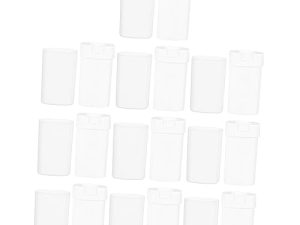 FRCOLOR 40 botellas desodorantes blancas – tubos rellenables desodorante botellas de plástico para sub botella alta simple desodorante contenedor de viaje bálsamo labial tubos de plástico ABS relleno