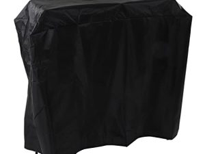Cubierta de Parrilla Impermeable para Coche de Comedor Móvil Al Aire Libre con Protección Solar – Tela Oxford Recubierta de Plata 420D Sombra para Parrilla de Barbacoa (Negro)