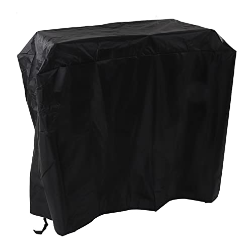 Cubierta de Parrilla Impermeable para Coche de Comedor Móvil Al Aire Libre con Protección Solar - Tela Oxford Recubierta de Plata 420D Sombra para Parrilla de Barbacoa (Negro)