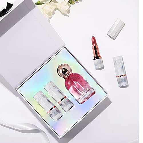 Fragancia Set de Pintalabios Sabor Floral Fragancia Transparente con 2 Pintalabios Mujer Set de Regalo de 3 Piezas