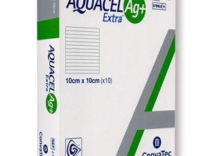 Aquacel Ag+ Extra, apósito cuadrado para herida, 10 x 10 cm