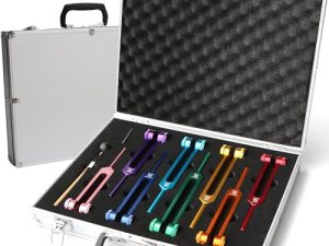 RATSTONE RATSTONE Diapasones Terapeuticos Chakras,Set de 8 con base + 1 martillos de silicona y paño de limpieza, ideal para la sanación de chakras, sanación por sonido y antiestrés.