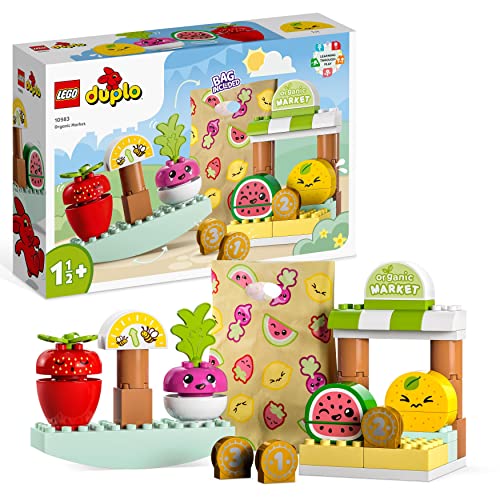 LEGO Duplo Mercado Orgánico con Piezas de Fruta y Verdura, Juguetes para Bebés de 18 Meses a Niños y Niñas de 3 Años, Aprender a Contar, Juego Educativo, Regalo Infantil 10983