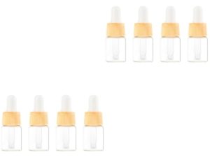 minkissy 8 Piezas Frasco cuentagotas de vidrio vacío mini frascos cuentagotas l novel novela botella dispensadora de gotero de vidrio frasco gotero cosmético grano de madera Bosquejo viajar