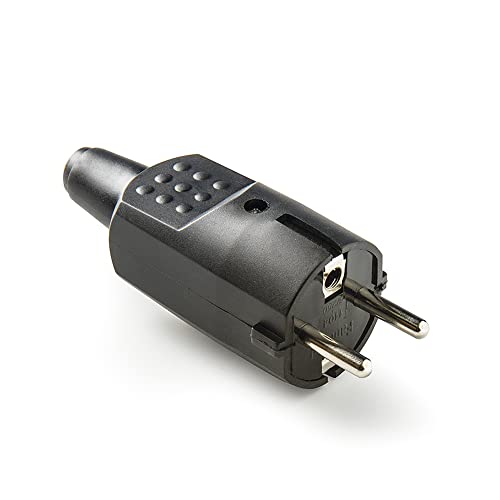 FAMATEL – Clavija 4,8mm I PVC goma I TT I 16A I 250V I Negro