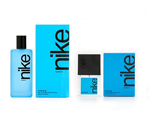 NIKE - Ultra Blue, Colonia Hombre, Promoción 100 ml + 30 ml, Pack 2 Productos, Perfume Formato Spray, Eau de Toilette Natural y Masculina, Aroma Oriental Floral, Fragancia Fresca, Valiente y Duradera