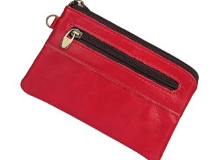 PACKOVE 1 Pc Carteras para Mujer Tamaño Pequeño Bolso De Mujer Cartera De Mujer Billetera Mini Business Billetera De Damas Mini Billetera para Mujer Hombre Cremallera Monedero Rojo
