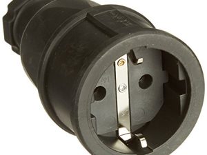 Unitec 40554L – Enchufe hembra con protección de goma, color negro