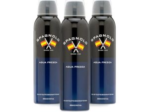 SPAGNOLO – Agua Fresca, Desodorante Hombre Spray, Pack de 3 x 200 ml, Desodorante para Todo Tipo de Piel, Protección de Larga Duración, Deodorant Hombre, Fragancia Oriental Amaderada