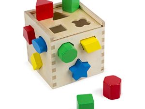 Melissa & Doug Cubo Para Clasificar Formas, Juguete Educativo para Niños, Clasificador De Formas Para Niños, Juguete de madera, Juguetes de desarrollo, Montessori, 2+, Regalo Para Niños o Niñas