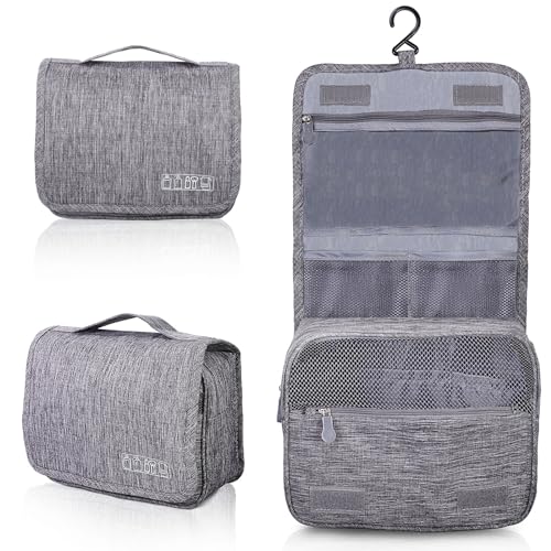 AiQInu Neceser Viaje,Impermeable de Gran Capacidad Neceser Maquillaje,Bolsa de Aseo con Gancho Colgante para Hombre y Mujer Accesorios de Viaje
