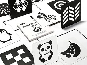 Beiens Tarjetas Flashcards Bebés,0 3 6 12 36 Meses Juguetes en Blancas y Negras Comparó las Tarjetas para la Estimulación Visual del Bebé,20 PCs 40 Pages 14 x 14 cm, Regalo Educativo para Bebés