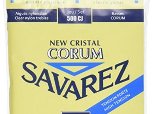 Savarez Cuerdas para Guitarra Clásica New Cristal Corum Juego 500CJ Tensión Alta, Azul