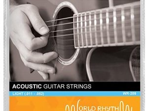 World Rhythm – Cuerdas de guitarra acústica (.011 – .052) con cuerda de repuesto alta E