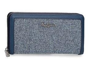 Pepe Jeans Maddie Billetero con tarjetero Azul 19,5x10x2 cms Poliéster con detalles en Piel Sintética