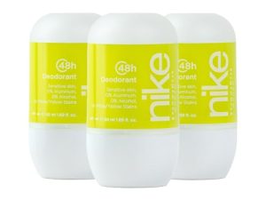 NIKE – Yummy Musk, Desodorante Mujer Roll-On, Pack de 3 x 50 ml, Desodorante Antimanchas para Piel Sensible, 0% Alcohol y 0% Sales de Aluminio, de Larga Duración, Perfume Floral Afrutada
